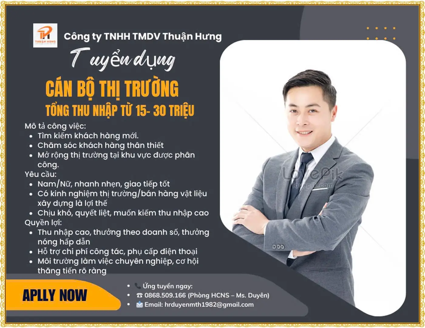 nINH bÌNH TUYỂN NHÂN VIÊN THỊ TRƯỜNG