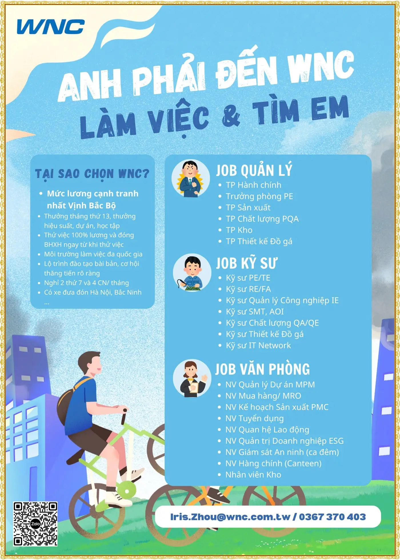 Tuyển nhiều vị trí quản lí, kỹ sư, văn phòng