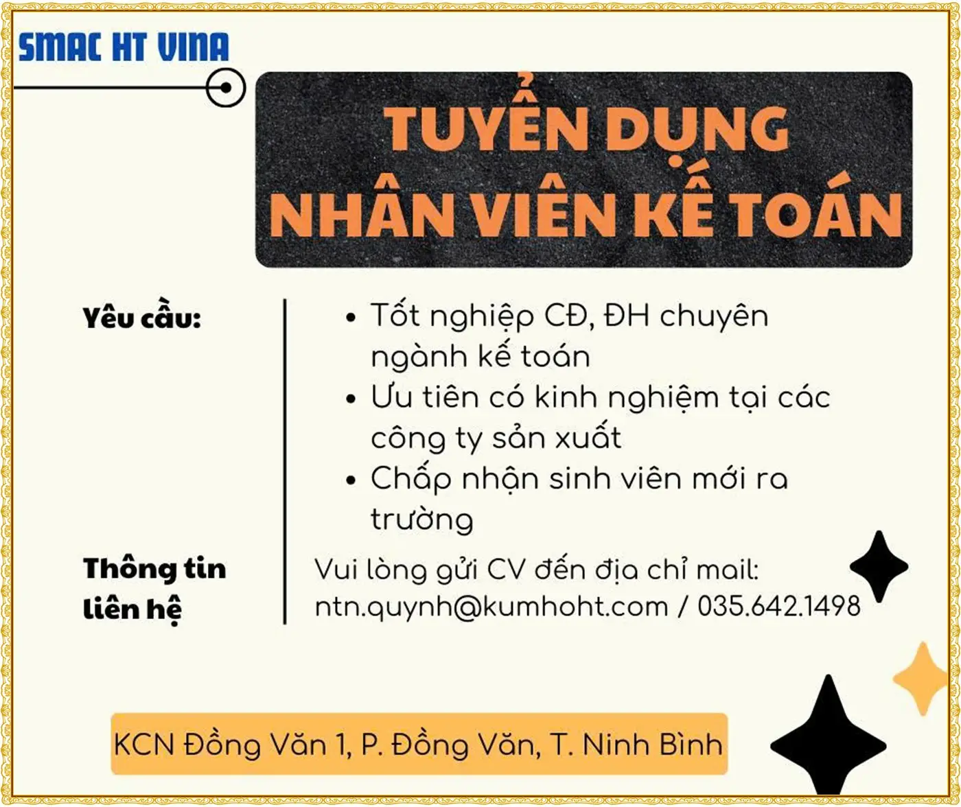 Ninh bình tuyển nhân viên kế toán