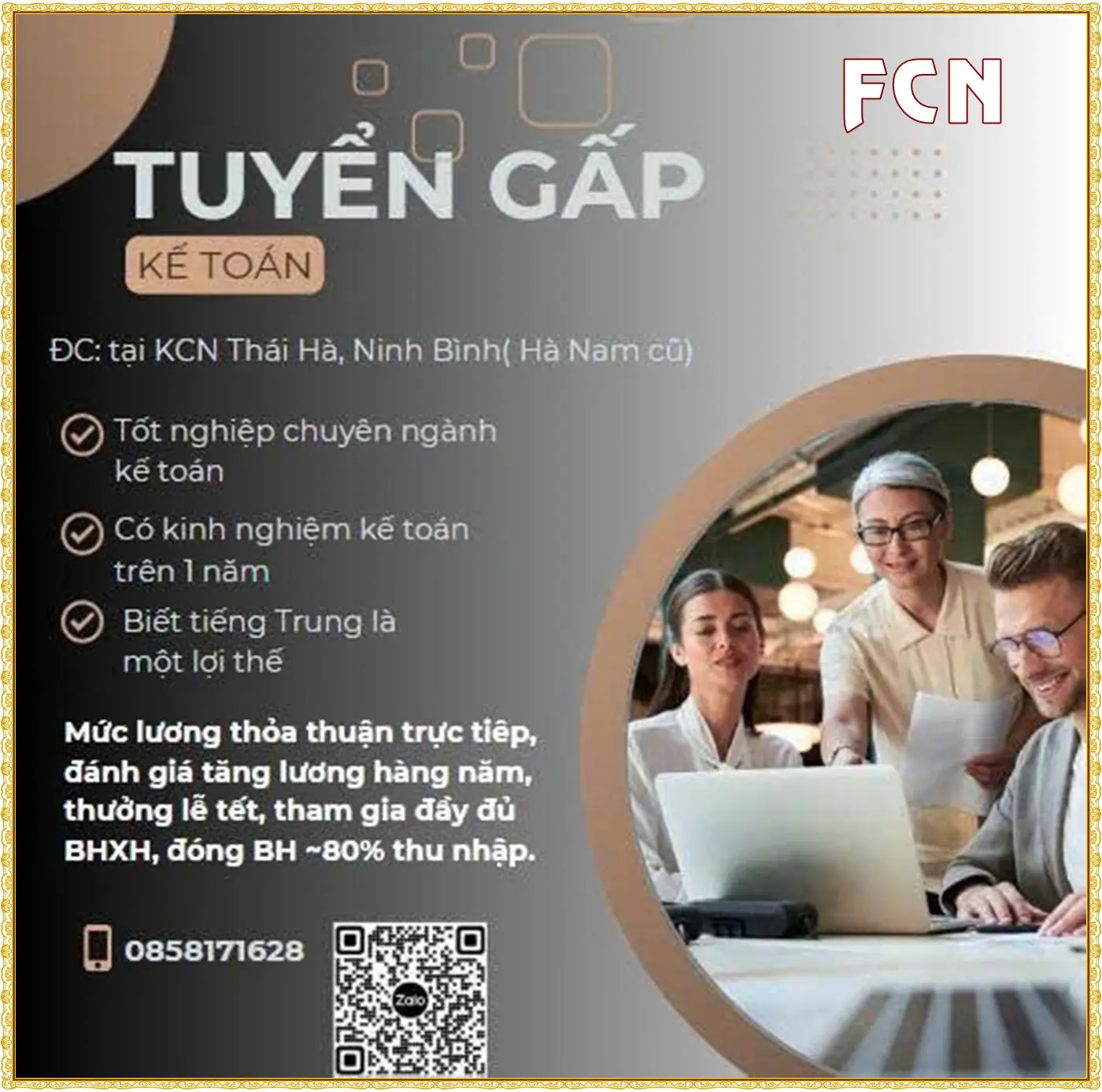 Ninh Bình tuyển nhân viên kế toán, lương cao