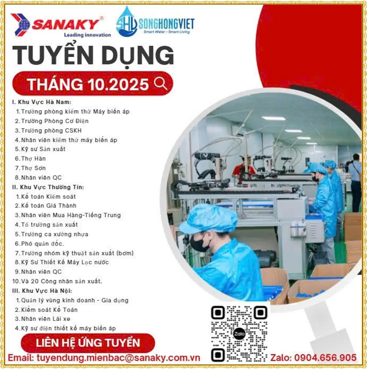 Hà nam tuyển trưởng phòng cơ điện