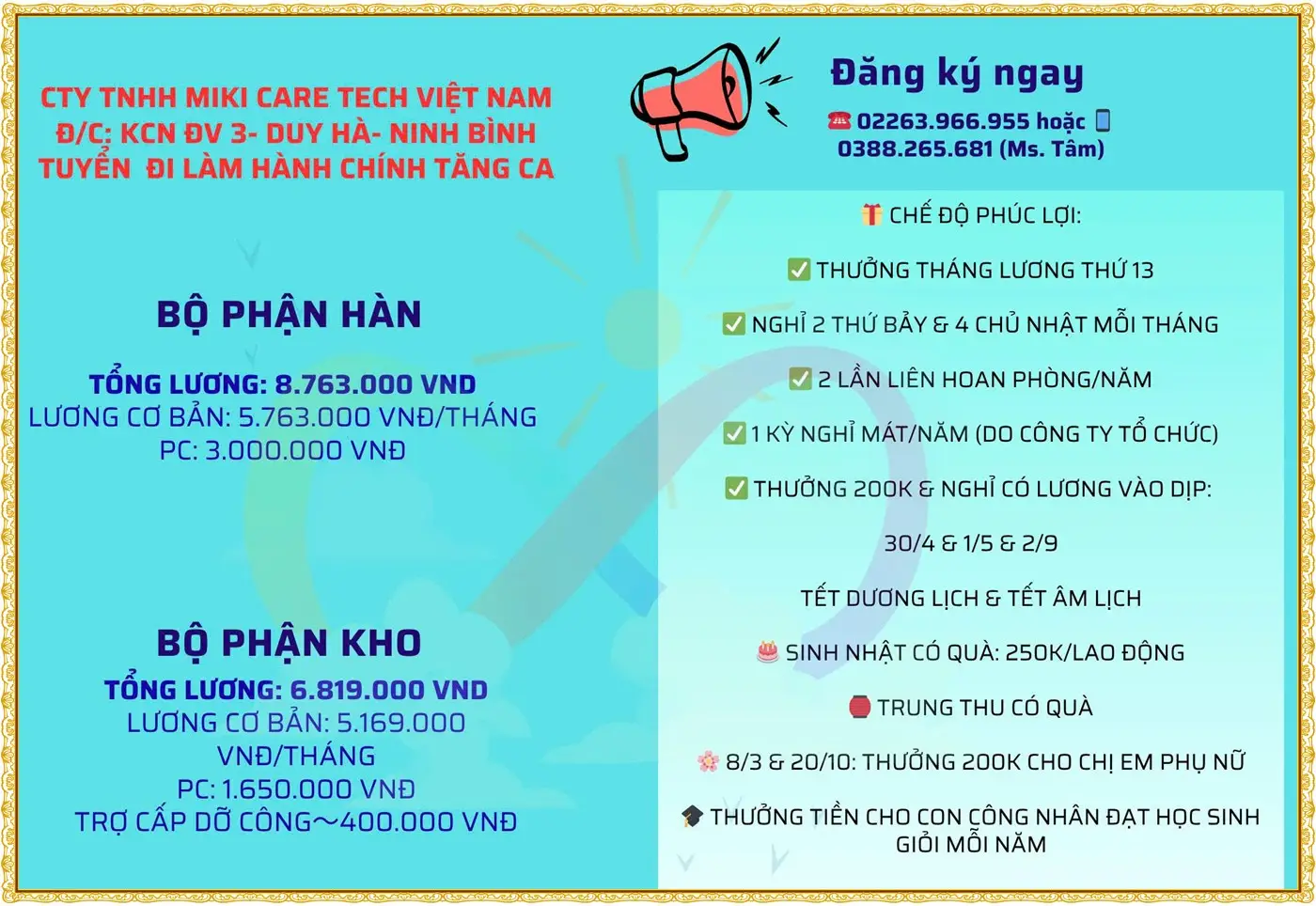 Tuyển công nhân bộ phận hàn tại Ninh Bình
