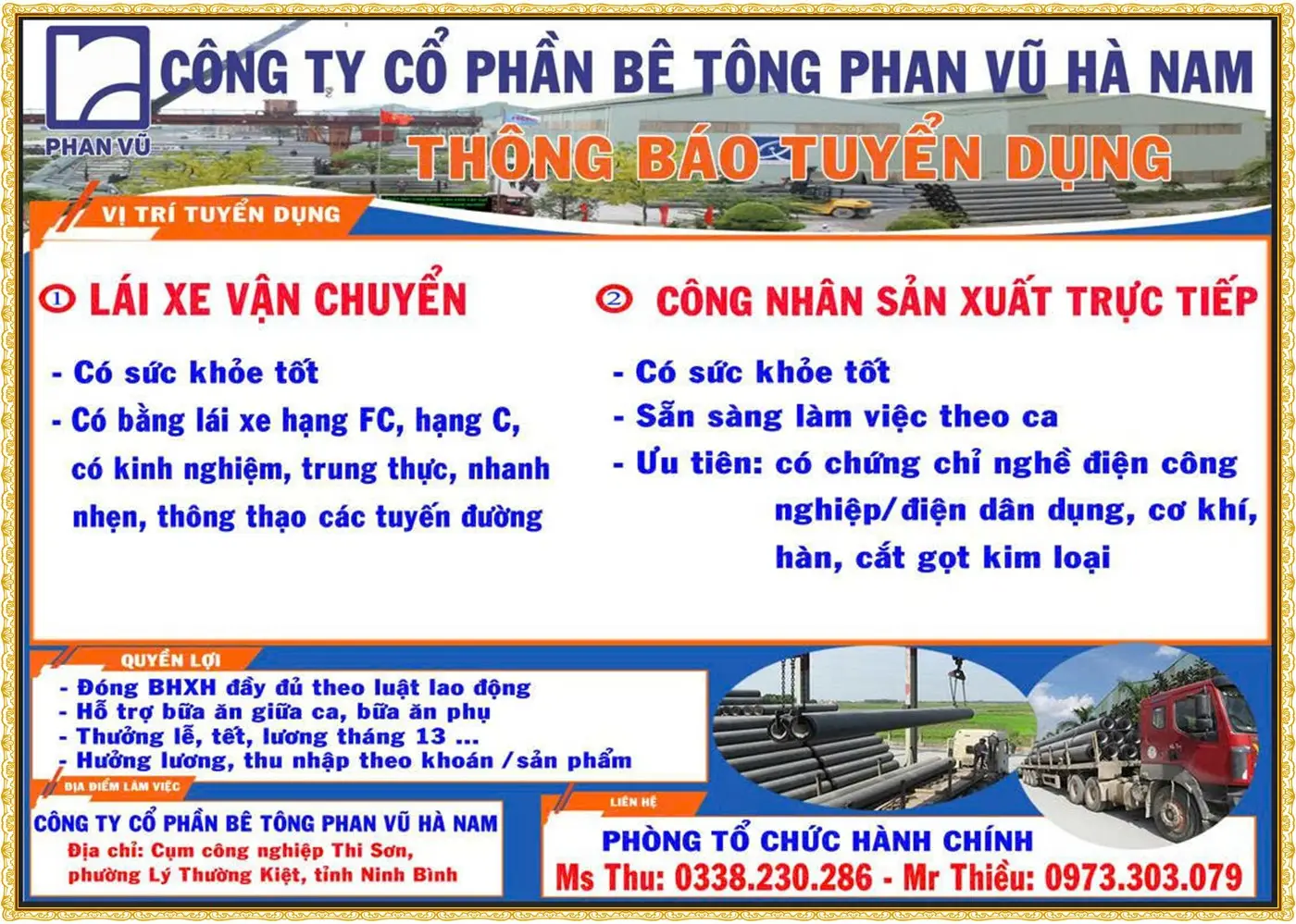 Hà tuyển lái xe, công nhân